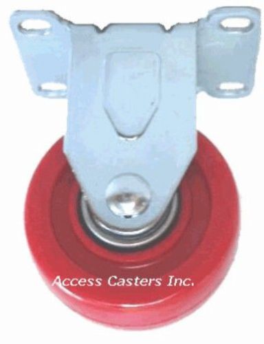 3P20PRT 3-inch by 1-1/4-inch Rigid Plate Caster with Polyurethane Wheel, Capable of Handling 240 lbs Weight