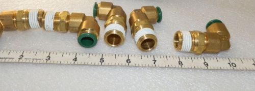 5 ea 1/2&#034; tubing  x 1/2&#034; male brass 90 elbow fittings parker w169pl-8-8 (l11)) for sale
