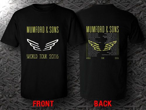Mumford & Sons 2016 World Tour Date Tee in Black - Sizes Small to 5XL