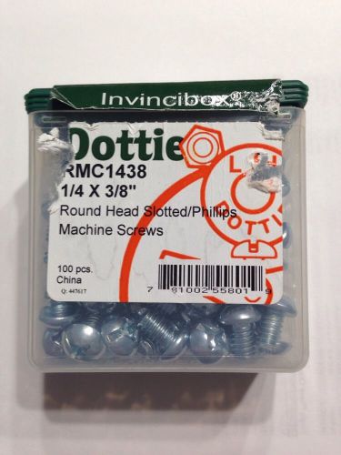 Dottie 1/4 x 3/8&#034; rmc1438 round head machine screw slot/phil brand new 2,200 pcs for sale