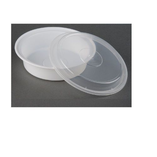 24 Oz White Microwavable Containers & Lids with 7