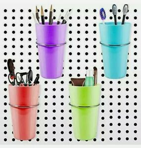 4 Sets Pegboard Bins with Rings Pegboard Hooks Cups