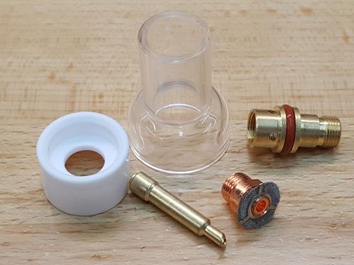 Tungsten Gas Saver Kit for WP17 18 26 Torches with Flared Pyrex Cup and 1/8